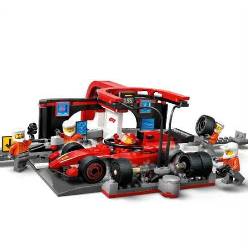 Kocke Lego City: Servisni boks in mehaniki z avtomobilom Ferrari F1® (60443)