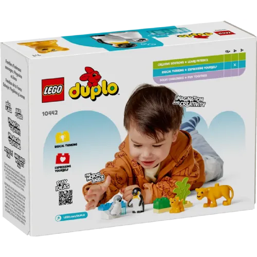 Kocke Lego Duplo: Družine divjih živali: pingvini in levi (10442)