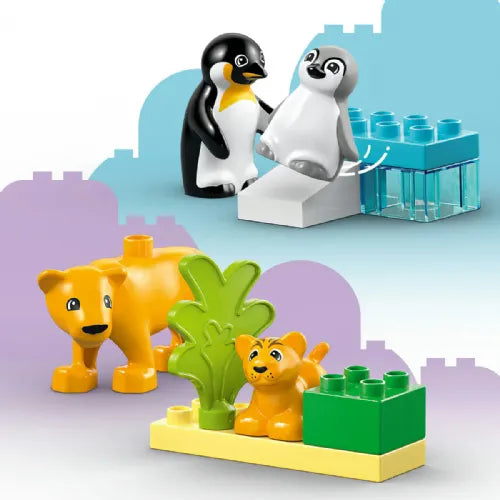 Kocke Lego Duplo: Družine divjih živali: pingvini in levi (10442)