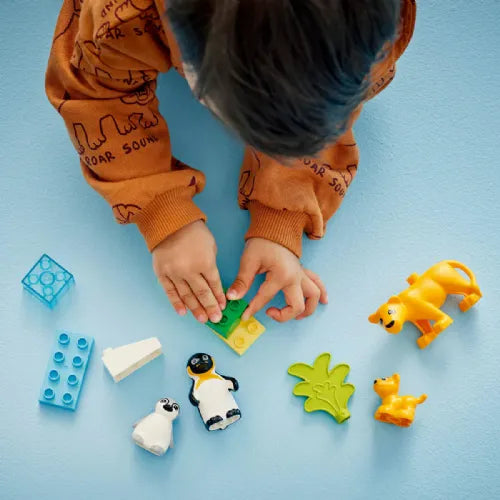 Kocke Lego Duplo: Družine divjih živali: pingvini in levi (10442)