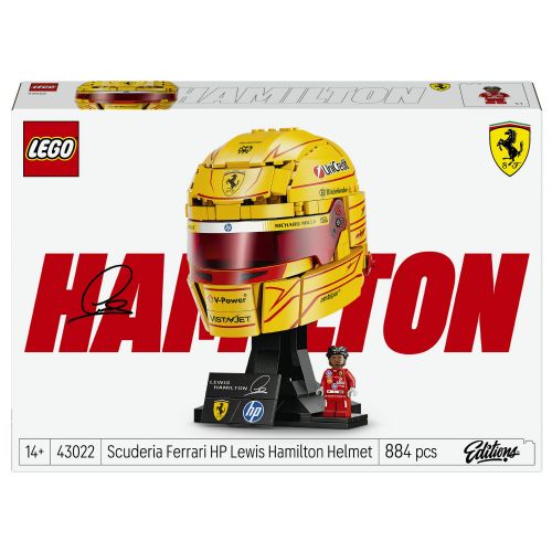 Kocke Lego Editions Čelada Scuderia Ferrari HP Lewisa Hamiltona, 884 kosov, za starost 14+, plastika (43022)
