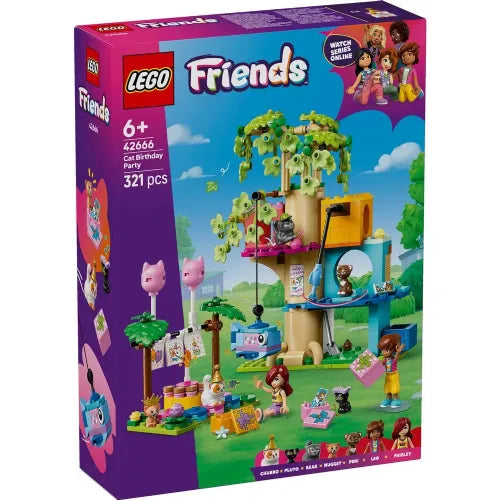 Kocke Lego Friends Mačja rojstnodnevna zabava in hišica na drevesu (42666)