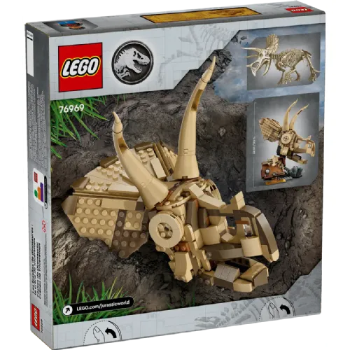 Kocke Lego Jurassic World: Dinozavrski fosili: triceratopova lobanja (76969)