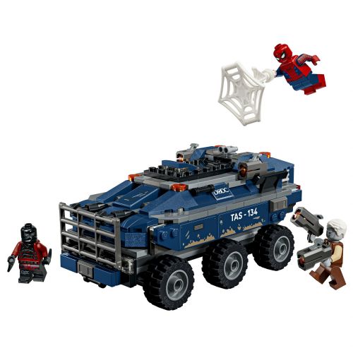 Kocke Lego Marverl Super Heroes: Spider Man lovi zaporniški transporter, 367 kos, od 8. let (76349)