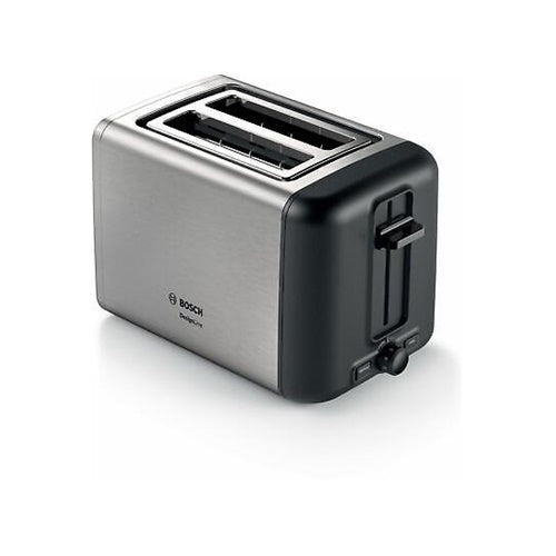 Kompaktni opekač kruha Bosch DesignLine TAT3P420DE, 970W, za 2 toasta, nerjaveče jeklo/črna