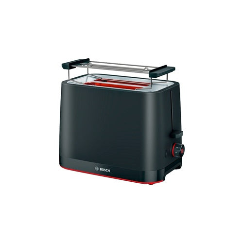 Kompaktni opekač kruha Bosch MyMoment TAT3MA123, 950W, za 2 rezini toasta, črna