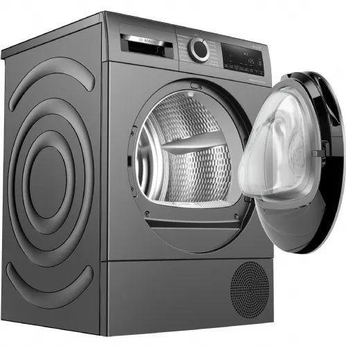 Kondenzacijski sušilni stroj s toplotno črpalko Bosch WQG2450R10, Serija 6, autoDry, 9 kg, A++,59,8 x 84,2 x 61,3 cm, srebrna/temno siva