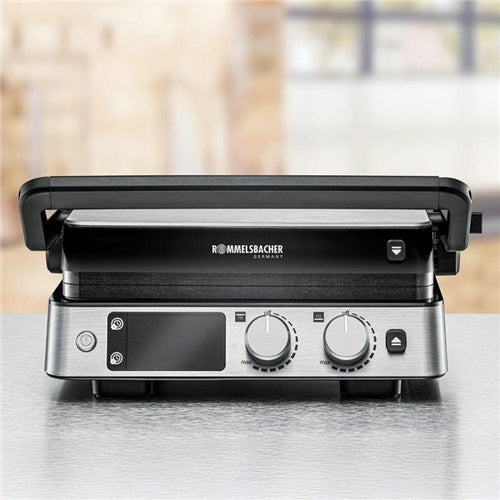 Kontaktni žar Rommelsbacher KG 2025 (nerjaveče jeklo/črna, 2000 W)