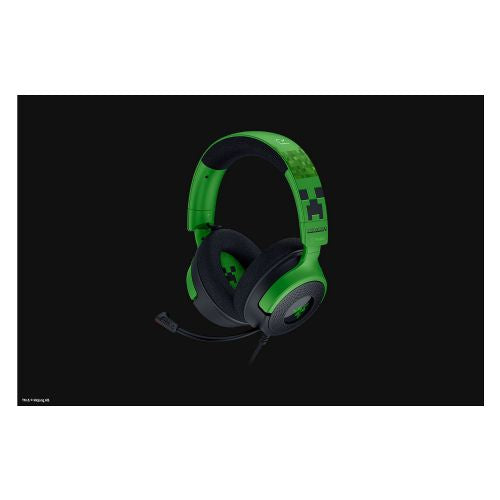 Slušalke Razer Kraken V4 X Minecraft izdaja, binauralne, naglavni trak, osvetlitev ozadja, USB-C/A, zložljiv mikrofon