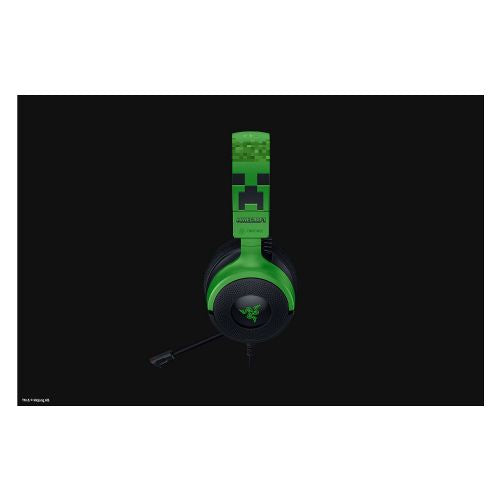 Slušalke Razer Kraken V4 X Minecraft izdaja, binauralne, naglavni trak, osvetlitev ozadja, USB-C/A, zložljiv mikrofon