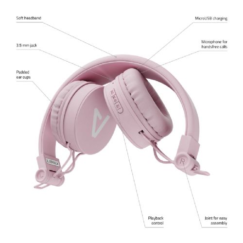 Lamax Blaze2 bežične slušalice, bluetooth, roze