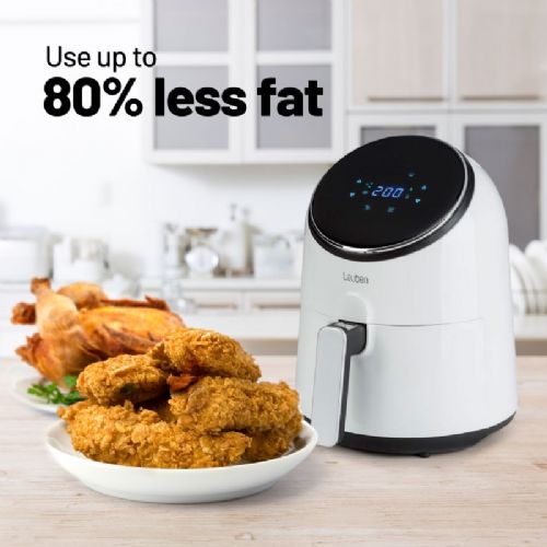 Cvrtnik na vroč zrak Lauben 2500WT, 1300 W, 2,5L, časovnik, LED zaslon, 8 prednastavljenih programov, bele barve