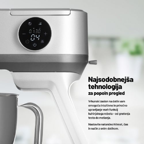 Kuhinjski robot Lauben 1300SG, 1300 W, 5,5 l inox posoda z osvetlitvijo, tehtnica, zaslon na dotik, bogata oprema, srebrn