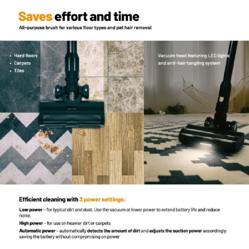 Pokončni sesalnik Lauben 2in1 Pet Plus 4, 400W, LED osvetlitev