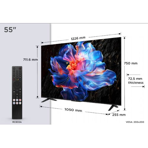Televizor TCL 55P69K, 139 cm (55"), 4K HDR LED, Google TV, HDMI 2.1, ALLM