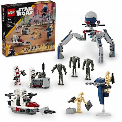 Kocke Lego® Star Wars™ Bojni paket Klonski bojevnik™ in Bojni droid™ (75372)
