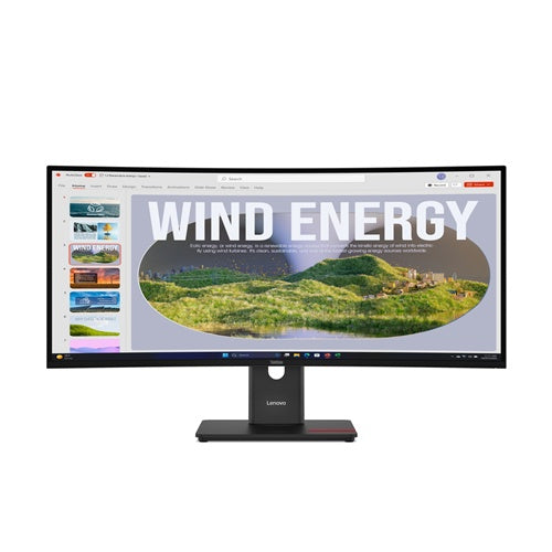 Monitor Lenovo ThinkVision T34WD-40 86,36 cm (34,0"), LED 21:9 3440x1440 300 cd/m2 4ms 3M:1 1xUSB-C 1xHDMI 1xDP 3000:1 48 Hz 99 sRGB black 3Y