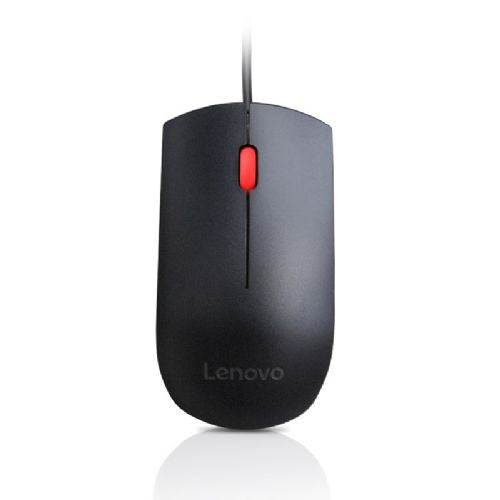 Miška Lenovo Essential USB, žična optična, ambidestrična, USB-A, črne barve