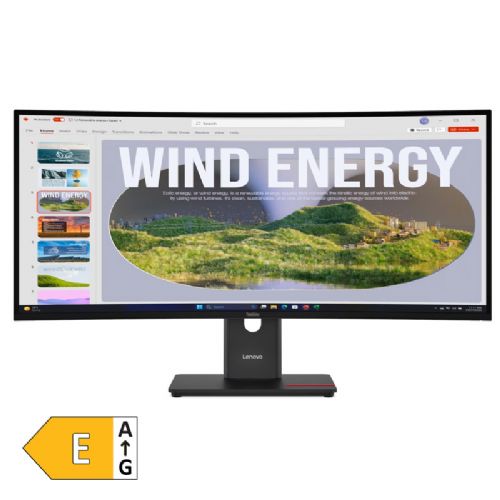 Monitor Lenovo ThinkVision T34WD-40 86,36 cm (34,0"), LED 21:9 3440x1440 300 cd/m2 4ms 3M:1 1xUSB-C 1xHDMI 1xDP 3000:1 48 Hz 99 sRGB crni