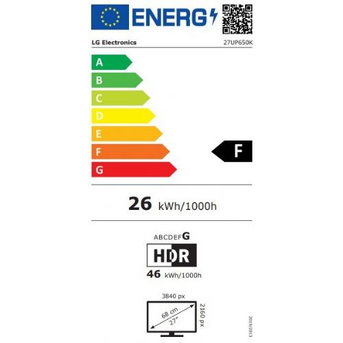 LG monitor 27UP650K-W, 68,40 cm (27"), 3840 x 2160 (HDR 400), IPS, 400 cd/m2, 5 ms