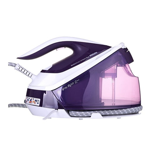 Likalna postaja Philips PerfectCare Compact Plus GC7933/30, 2400W, 1500 ml rezervoar, para 120 g/min, dodaten izbruh pare 450 g/min, roza/bela