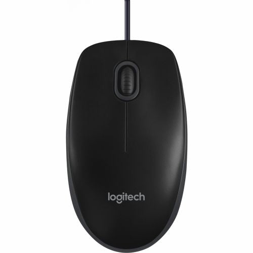 Miška Logitech B100, optična, črna
