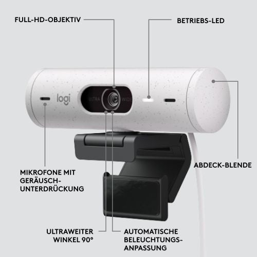 Logitech Brio 500 bela