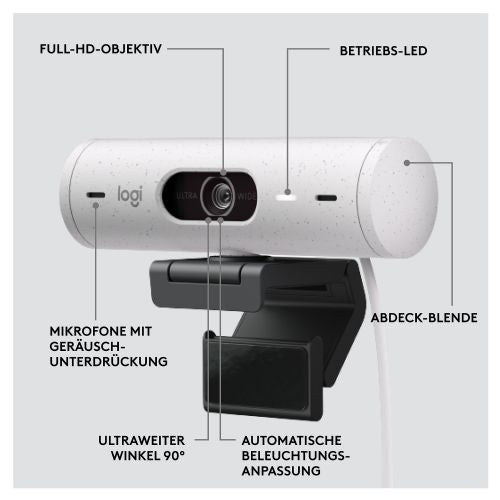 Logitech Brio 500 bela