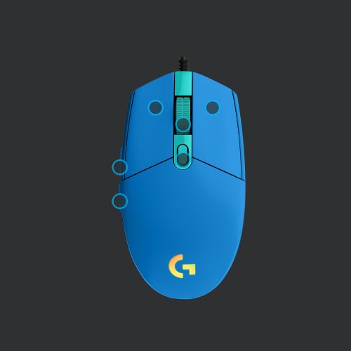 Modra igralna miška Logitech G203 LIGHTSYNC, modra