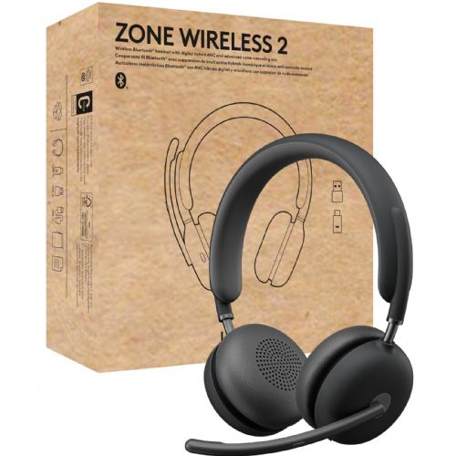 SLUŠALKE Logitech - Zone Wireless 2 UC - GRAPHITE TEAMS - 2,4GHZ/BT - EMEA-914 - A00174 A00172 BREZ STOJALA