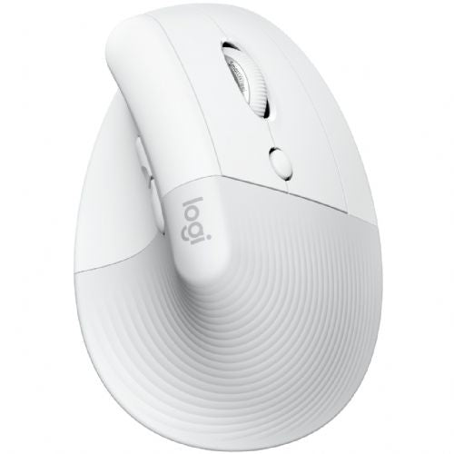 Miška Logitech Lift for Mac Vertikalna miška, ergonomska optična 6 gumbov, brezžična povezava Bluetooth Bolt USB sprejemnik umazano bel