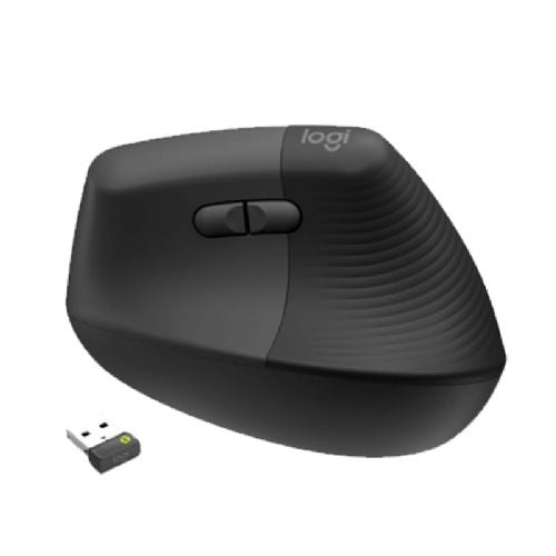 LOGITECH Lift vertical ergonomična brezžična optična črna miška