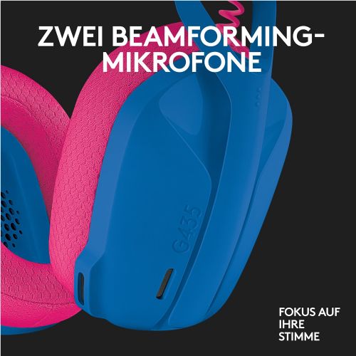 LOGITECH Lightspeed G435 slušalice, pune veličine, Bluetooth / 2,4 GHz, bežične, plave, Discord certifikat