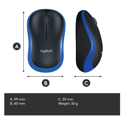 Miška Logitech M185 brezžična modra