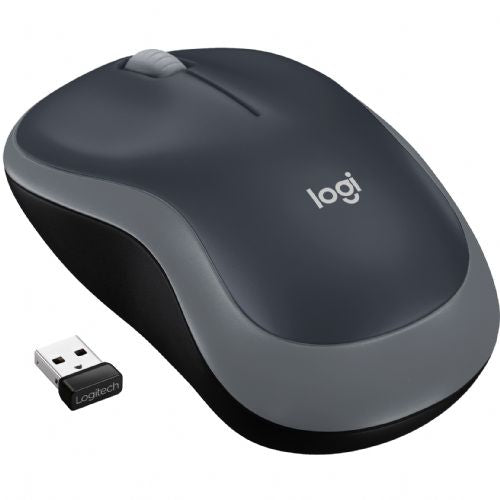 Miška Logitech M185, brezžična, siva