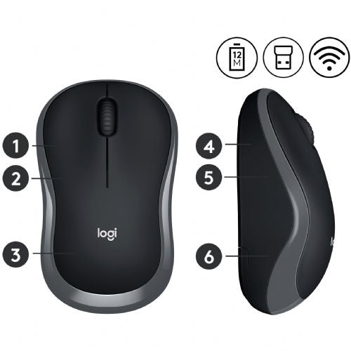 Miška Logitech M185 brezžična siva 94789543