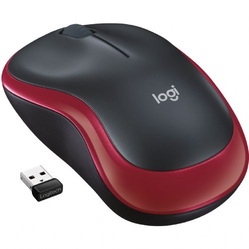 Miška Logitech M185 Wireless rdeča