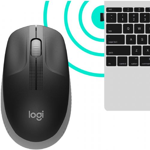 Brezžična miška Logitech M190 optičnia siva