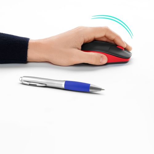 Miška Logitech M190, brezžična, optična, rdeča