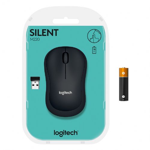 Brezžična miška Logitech M220 Silent črna