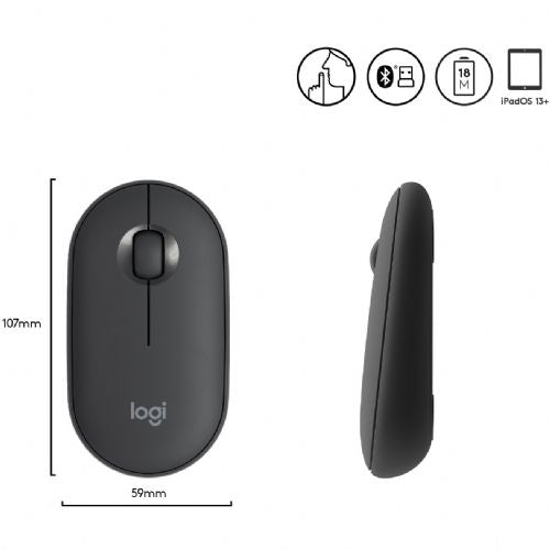 Miška Logitech M350 Pebble Wireless črna