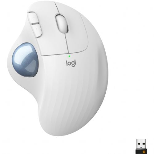 Brezžična sledilna kroglica Logitech M575 ERGO bela