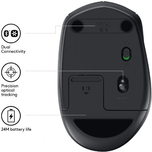 Miška Logitech M590, črna