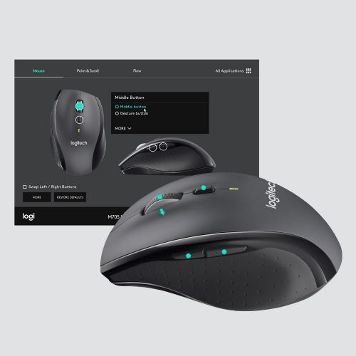 Bežični miš Logitech M705, optički, crni