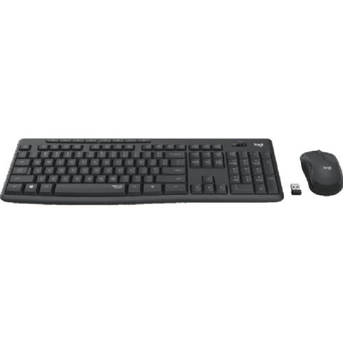 Tipkovnica in miška Logitech MK295 Silent Wireless Combo, črna