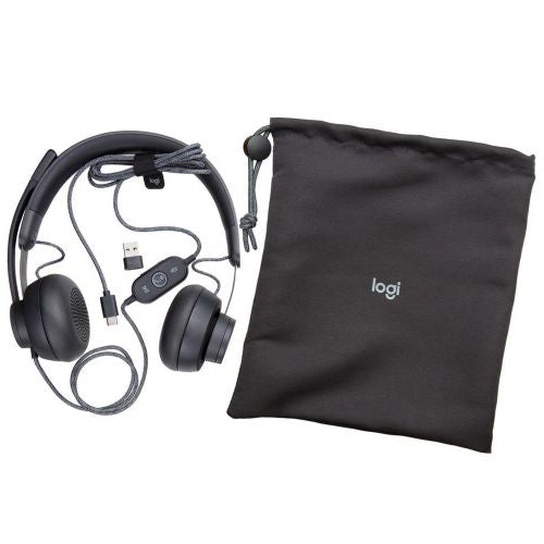 LOGITECH ZONE ŽIČNE UC USB crne slušalice s mikrofonom