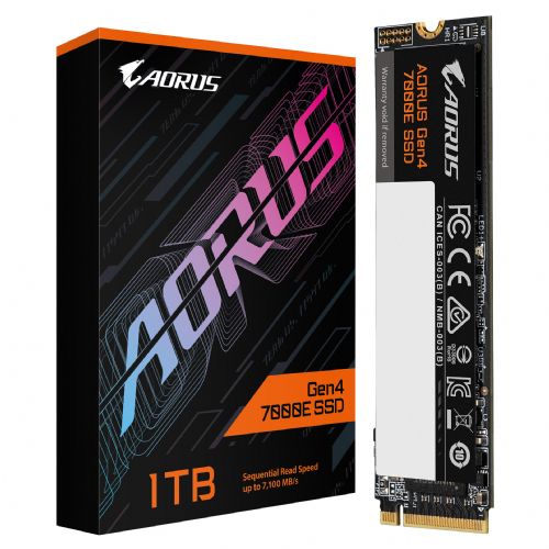 Vgradni SSD disk Gigabyte AORUS GEN4 7000E 1TB M.2 PCIe 4.0 NVMe, hitrost branja 7100 MB/s, 3D TLC NAND