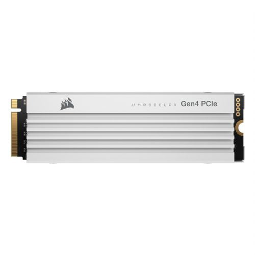 Vgradni SSD disk Corsair MP600 PRO LPX 2TB, M.2, PCI-E 4.0, NVMe 1.4, bel, hitrost branja 7100 MB/s, hladilnik, združljiv s PlayStation 5