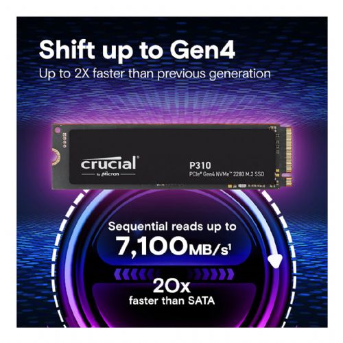Vgradni SSD-disk Crucial P310, M.2, 2 TB, NVMe PCIe Gen4