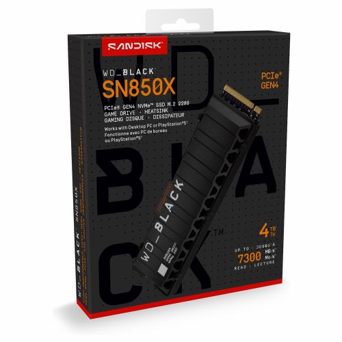 Vgradni SSD disk M.2 4TB WD Black SN850X NVMe PCIe 4.0 x 4 s hladilnikom